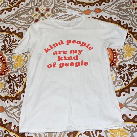 White Tee with Words Worn - Picture 1 of 2